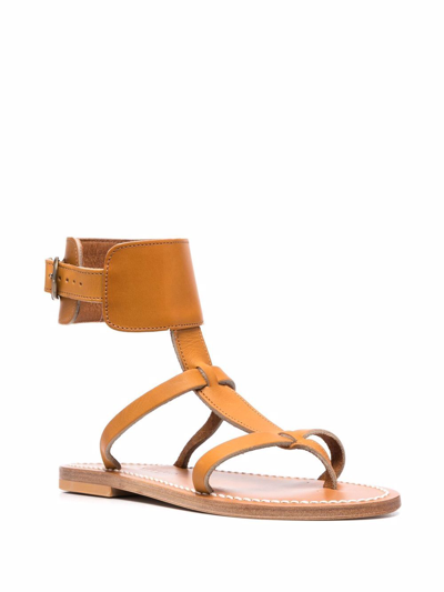 Kjacques Caravelle K. Jacques Leather Sandal In Beige