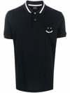 Ps By Paul Smith Cotton Happy Logo Polo Shirt In Black