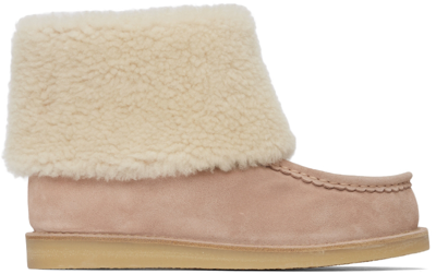 Chloé Jessie Shearling-lined Suede Ankle Boots In 6i5 Maple Pink