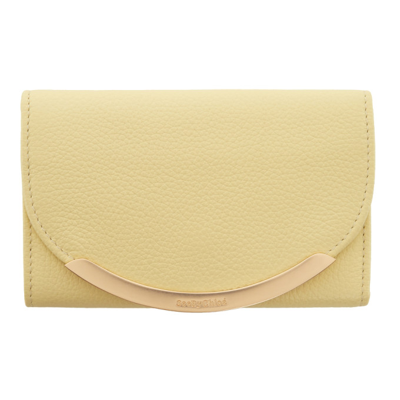 See By Chloé Yellow Lizzie Compact Trifold Wallet