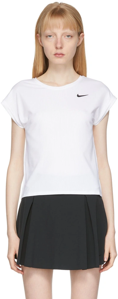 Nike White Dri-fit Victory T-shirt In White/black