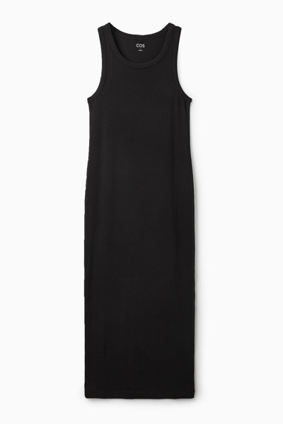 Cos Ribbed Tube Dress In Schwarz