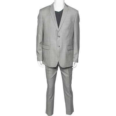 Pre-owned Balmain Vintage Grey Wool 7 Slim Fit Singe Breasted Suit Xxxl