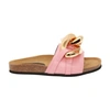 Jw Anderson Chain-embellished Leather Slides In Pink