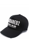 DSQUARED2 LOGO PRINT BLACK BASEBALL CAP