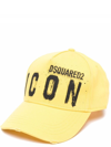 Dsquared2 Icon Spray Cotton Gabardine Cap In Yellow