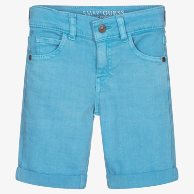 Guess Babies' Boys Blue Stretch Denim Shorts