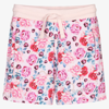 GUESS GIRLS PINK FLORAL SHORTS