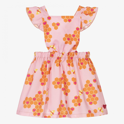 Agatha Ruiz De La Prada Babies'  Girls Pink Bee Pinafore Dress