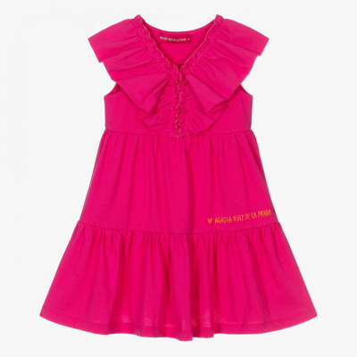 Agatha Ruiz De La Prada Babies'  Girls Pink Cotton Ruffle Dress