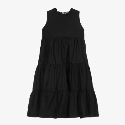 The Tiny Universe Kids' Girls Black Cotton Maxi Dress