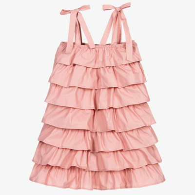 The Tiny Universe Kids' Girls Pink Cotton Ruffle Dress
