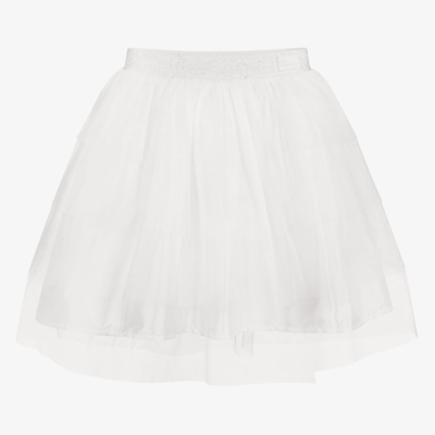 The Tiny Universe Kids' Girls White Ruffled Cotton Skirt