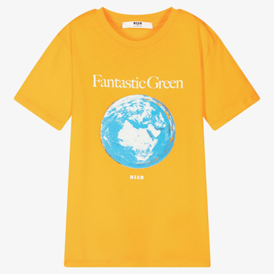 Msgm Teen Orange Earth T-shirt