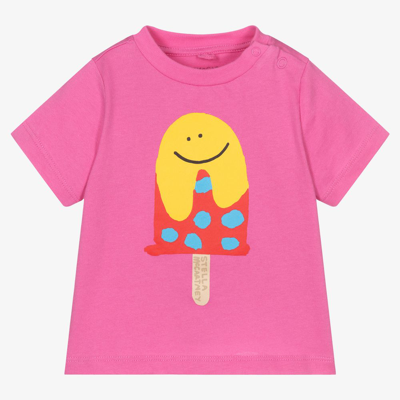 Stella Mccartney Kids Baby Girls Pink Cotton T-shirt
