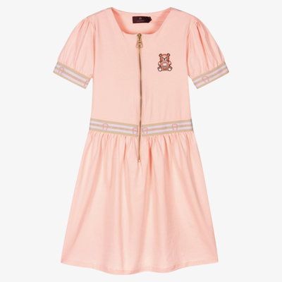 Aigner Girls Teen Pink Bear Logo Zip Dress