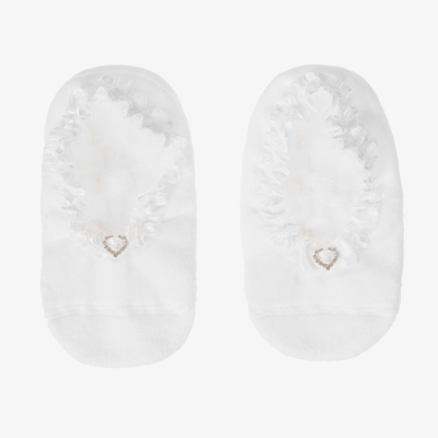 La Perla Babies' Girls White Slipper Socks