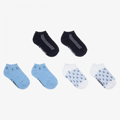 Mayoral Babies' Boys Cotton Trainer Socks (3 Pairs) In Blue