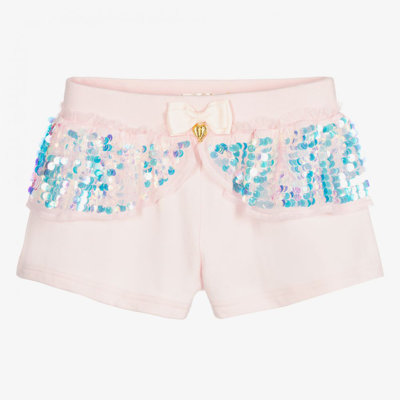 Angel's Face Teen Girls Pink Sequin Shorts