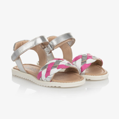 Old Soles Babies' Girls Silver & Pink Leather Sandals