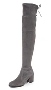 Stuart Weitzman Tieland Suede Over-the-knee Boots In Slate Suede