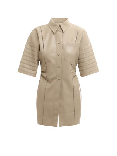 Nanushka Vegan Leather Shirt - Atterley In Beige