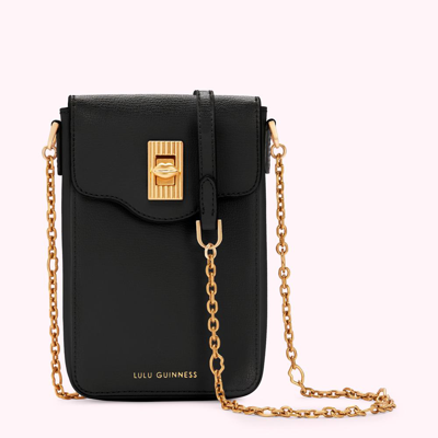 Lulu Guinness Black Leather Rita Crossbody Mini Bag