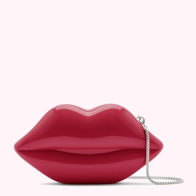 Lulu Guinness Raspberry Lips Medium Clutch Bag In Pink