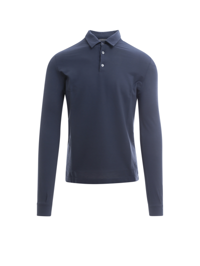 Zanone Cotton Polo Shirt - Atterley In Blue