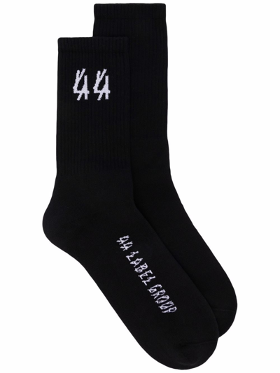 44 Label Group Logo-knit Socks In Black