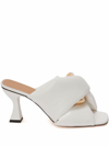 Jw Anderson J.w. Anderson Chain Twist Leather Mules In Bianco