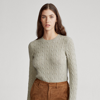 Ralph Lauren Cable-knit Cashmere Sweater In Light Vintage Heather