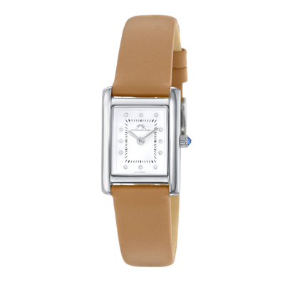 Porsamo Bleu Karolina Quartz Diamond White Dial Ladies Watch 1081ckal In Brown / White