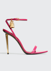 Tom Ford 105mm Lock Stiletto Sandals In Berry Pink