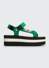 Marni Crystal-embellished Platform Sandals In Green