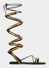 Valentino No Limit Rockstud Ankle-wrap Gladiator Sandals In 0no Nero