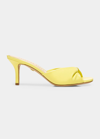 Veronica Beard Melli Twist Leather Kitten-heel Sandals In Zest