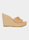 Veronica Beard Dali Metallic Leather Wedge Espadrilles In Sand