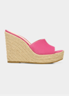 Veronica Beard Dali Metallic Leather Wedge Espadrilles In Hot Pink