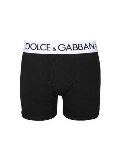Dolce & Gabbana Logo Short Boxers In Black