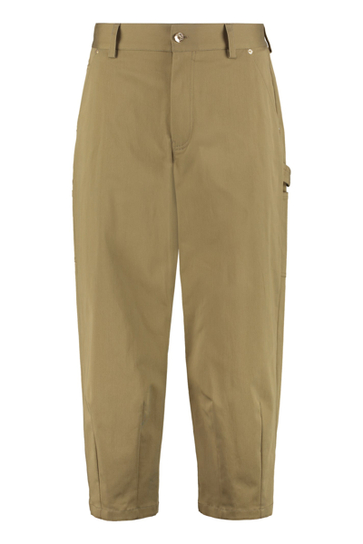 Dolce & Gabbana Cotton Cropped Trousers In Beige