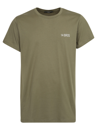 14 Bros Logo-print T-shirt In Green