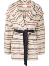 ISABEL MARANT ÉTOILE ISABEL MARANT ÉTOILE ECRU COTTON-BLEND JOSIALO EMBROIDERED COAT