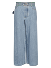 Bottega Veneta Belted High-waisted Wide-leg Jeans In Light Bleach