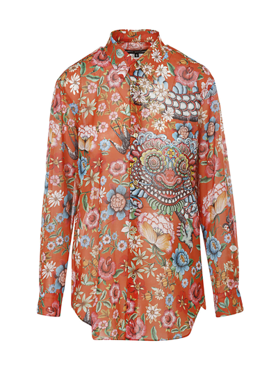 Junya Watanabe Ladies Blouse In Org Blu Wht
