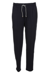 Brunello Cucinelli Drawstring Straight-leg Trousers In Blu