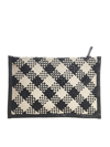 St Agni Check-pattern Clutch Bag In Black White