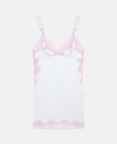 Stella Mccartney Luxury Silk Short Chemise In Sky Blue