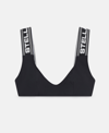 Stella Mccartney Sporty Logo Padded Brassiere Bra In Black