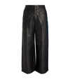 FRAME FRAME LEATHER CROPPED TROUSERS
